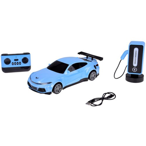 Auto na daljinsko upravljanje sa stanicom za punjenje Charging Station - plavi Slike