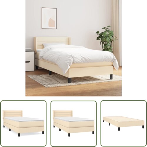 The Living Store Box spring postelja z vzmetnico krem 90x190 cm blago - Box Spring Postelja, (21737408) Cene