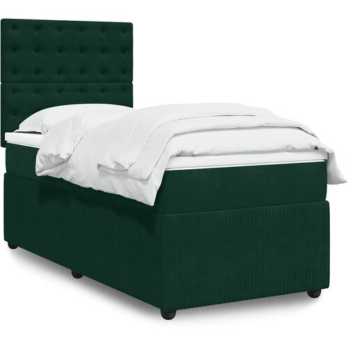 Box spring krevet s madracem tamnozeleni 90x190 cm bar&scaron;unasti Cijene