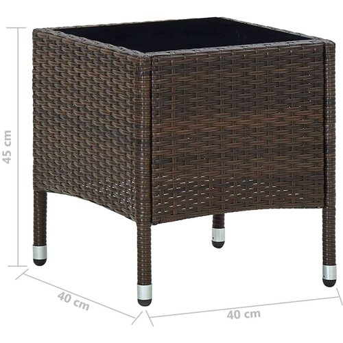 VidaXL vrtni stol smeđi 40 x 40 x 45 cm od poliratana Slike