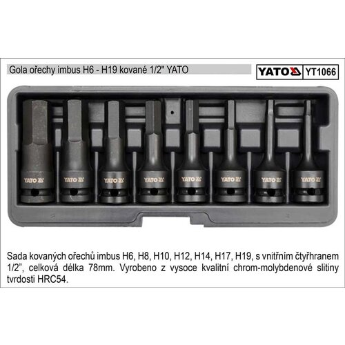 Yato Set &amp;scaron;esterokotnih vtičnic iz 8 kosov kovanih H6-H19 (20687485) Slike