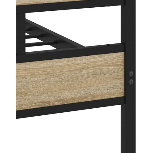 vidaXL Kovinski posteljni okvir brez vzmetnice sonoma hrast 90x190 cm Cene
