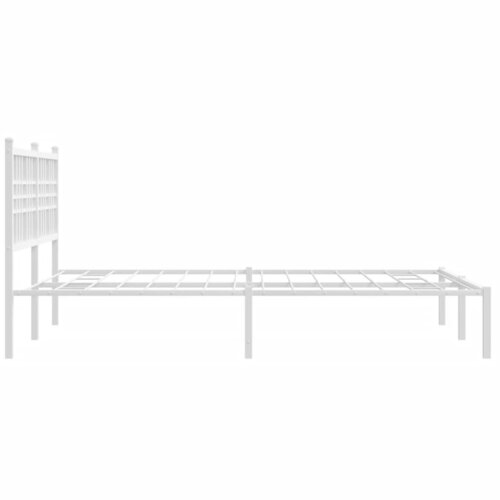  Metalni okvir za krevet s uzglavljem bijeli 120x200 cm Slike