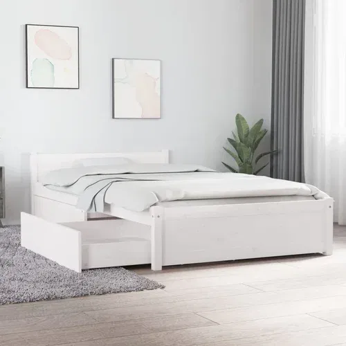  Okvir za krevet s ladicama bijeli 100 x 200 cm