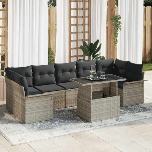  Sjedeća garnitura za vrt 8 kom. Svijetlo siva Svjetlosiva 289 x 132,5 x 85 cm Cijene
