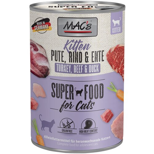 MAC&amp;#039;s Ekonomično pakiranje MAC&amp;acute;s Cat hrane za mačke 12 x 400 g - Kitten Slike