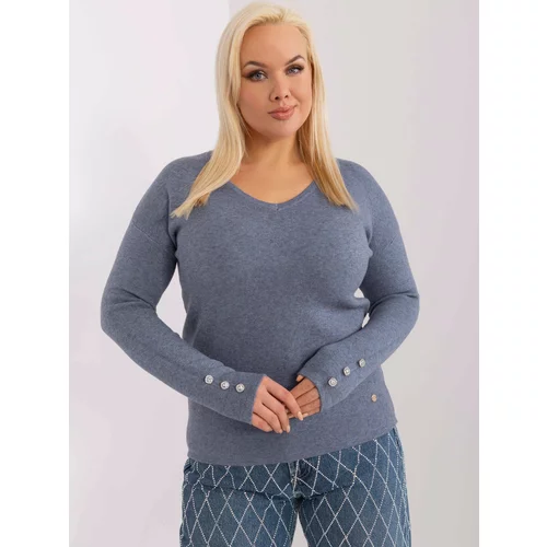 Fashion Hunters Teal plus size sweater with a neckline