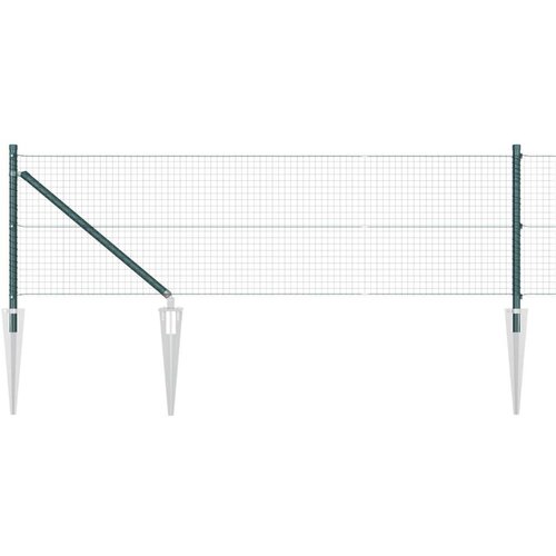 VidaXL zavarena žičana ograda sa 7 iglenih stupova Zelena 0.6x10 m Čelik Slike