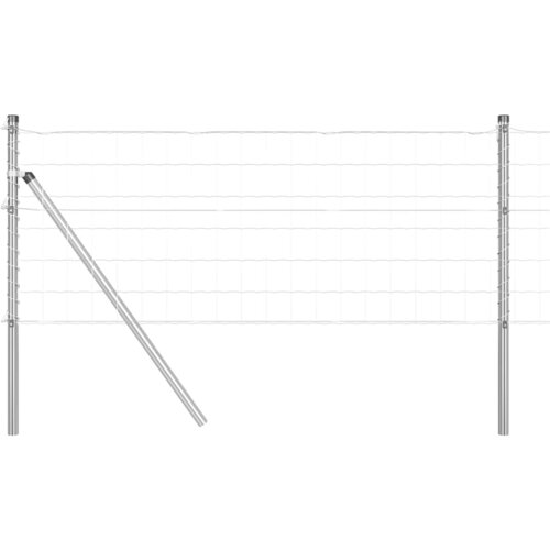vidaXL Ogrodje s stebri srebrna 0.8 x 25 m Jeklo, (5000094345) Cene