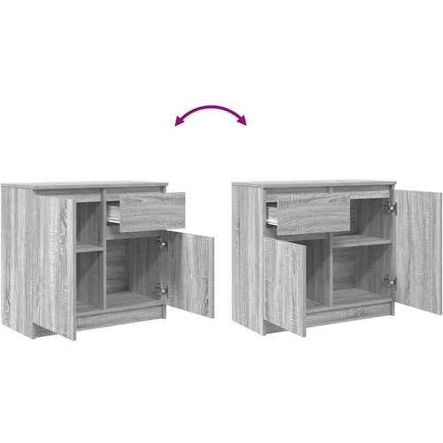 VidaXL Komoda s ladicom siva sonoma 71x35x65 cm konstruirano drvo Slike