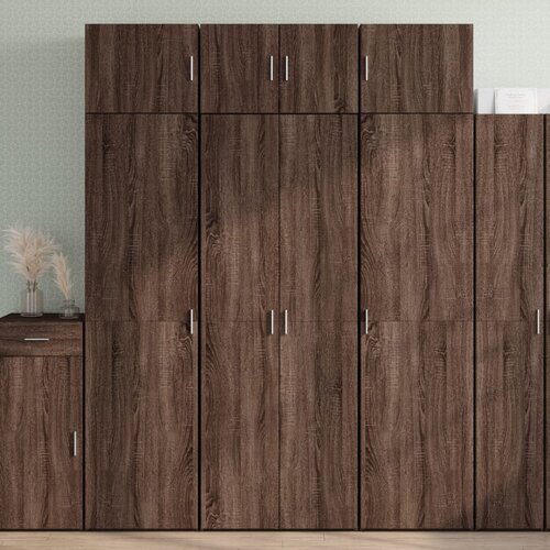 VidaXL Visoka omara rjavi hrast 70x42,5x185 cm inženirski les Slike