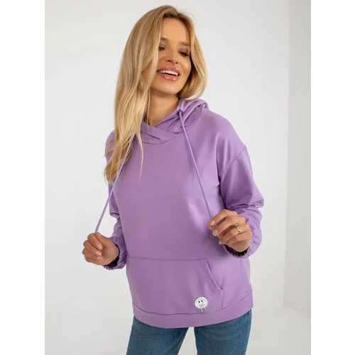 Fashion Hunters Light Purple Cotton Kangaroo Sweatshirt