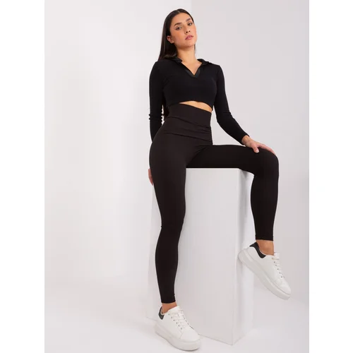 Fashion Hunters Black RUE PARIS high-waisted leggings