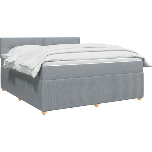 Boxspring krevet s madracem Svjetlosiva 160 x 200 cm Tkanina Slike