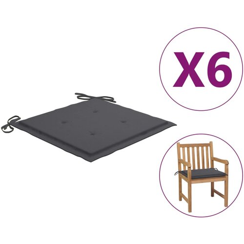 vidaXL Blazine za vrtne stole 6 kosov antracitne 50x50x3 cm blago Cene