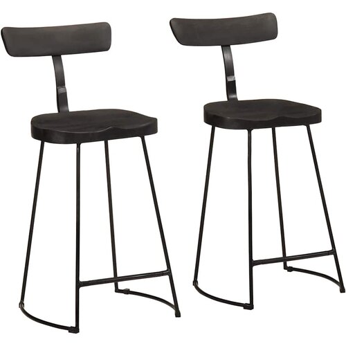  Barski stolci 2 kom crni 49x43x88 cm masivnog drva manga Cene