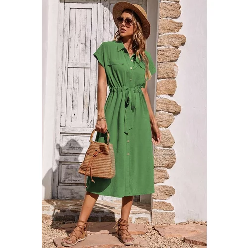 Madmext Dress - Green - Wrapover