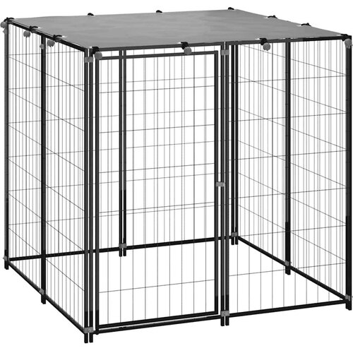 vidaXL Kavez za pse crni 110 x 110 x 110 cm čelični Cene