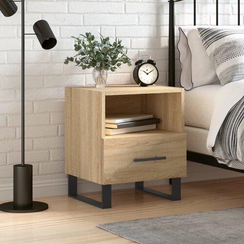 VidaXL Nočna omarica sonoma hrast 40x35x47,5 cm inženirski les Slike