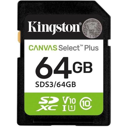 Kingston SD 64GB Class 10Canvas Select Plus100MBs Read,Class 10 UHS-I Slike