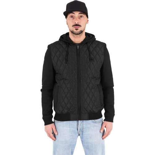 Urban Classics hooded diamond quilt nylon jacket blk/blk Cene