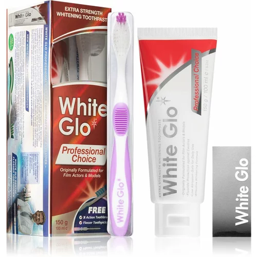 White Glo professional choice darilni set zobna pasta 100 ml + ščetka za zobe 1 kos