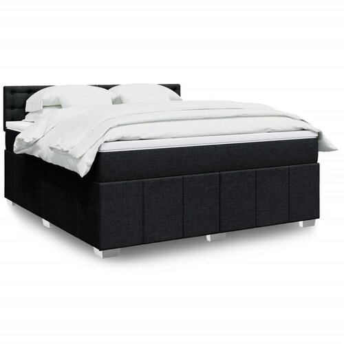 vidaXL Krevet s oprugama i madracem crni 180x200 cm od tkanine Cijene