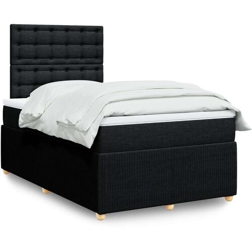 vidaXL Krevet box spring s madracem crni 120 x 190 cm od tkanine Cijene