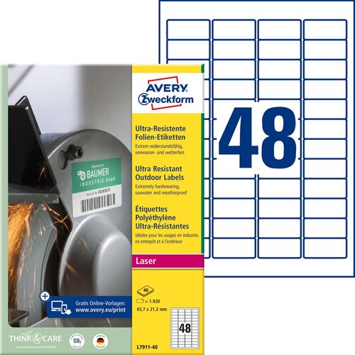 Avery Zweckform Etikete zweckform l7911-40 45,7x21,2mm, (21290141) Slike