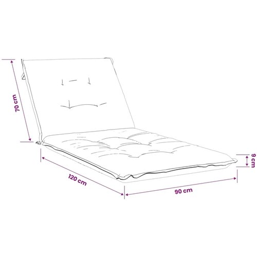  Jastučić za ležaljku GEMERT 100% poliester Svjetloplava - Svjetloplava 190 x 90 x 9 cm Poliester Slike