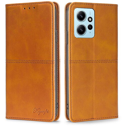 INORCO Za Xiaomi Redmi Note 12 4G nosilec kartice telefonski ovitek s teksturo goveje kože PU usnjeno stojalo za telefon lupina, (22036543) Slike