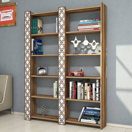 Woody Fashion Polica za knjige City 2 Walnut White Slike
