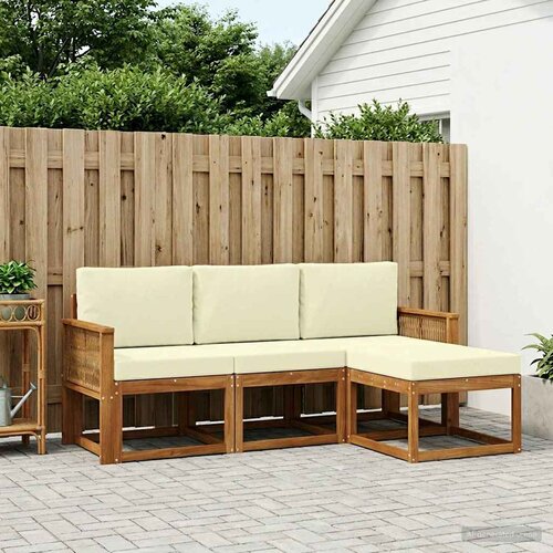  Set vanjskih sofa 4 pcs Prirodna i krem Poliester Cijene