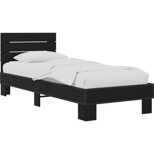  Okvir kreveta s uzglavljem Crni hrast 80 x 200 cm - Crni hrast Cene