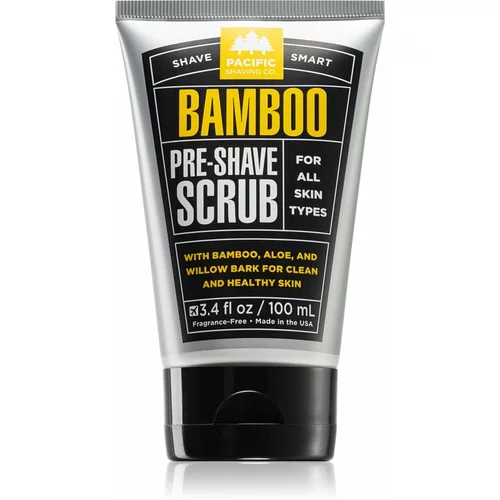 Pacific Shaving Co. Bamboo Pre-Shave Scrub piling za lice prije brijanja za muškarce 100 ml