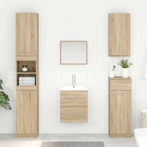 vidaXL Omarica za umivalnik s predalom Sonoma hrast 38,5 x 41 x 48 cm Cene