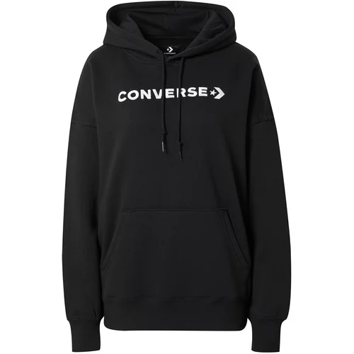 Converse Sweater majica crna / bijela