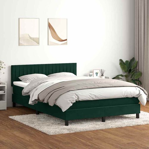 Box Spring krevet s madracem i LED tamno zeleni 160x220 cm bar&scaron;un Cijene