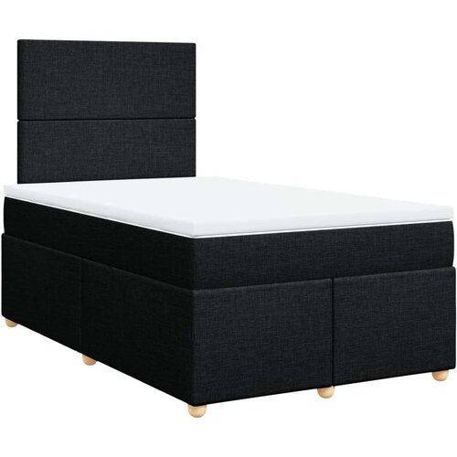 VidaXL Krevet s oprugama i madracem crni 120 x 200cm od tkanine Slike