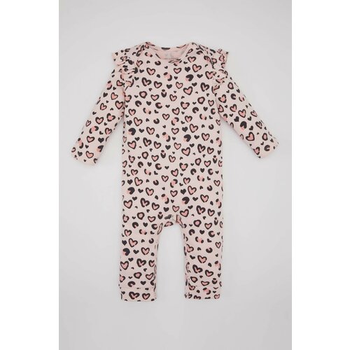 Defacto Baby Girl Newborn Leopard Pattern Heavy Fabric Jumpsuit Slike
