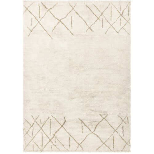 Asiatic Carpets Kremno bela pralna ročno tkana volnena preproga 120x170 cm Azera Crosshatch &ndash; Cene