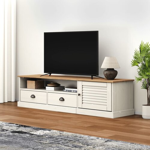 VidaXL TV omarica VIGO bela 156x40x40 cm trdna borovina Slike