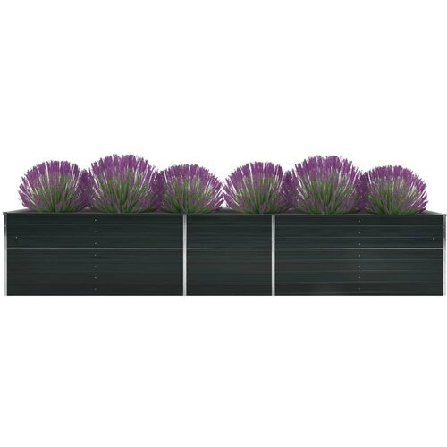 VidaXL Visoka greda pocinkano jeklo 400x80x45 cm antracitna, (20618776) Slike