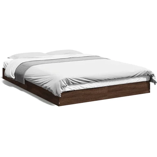 vidaXL Okvir za krevet smeđi hrast 140x190 cm konstruirano drvo