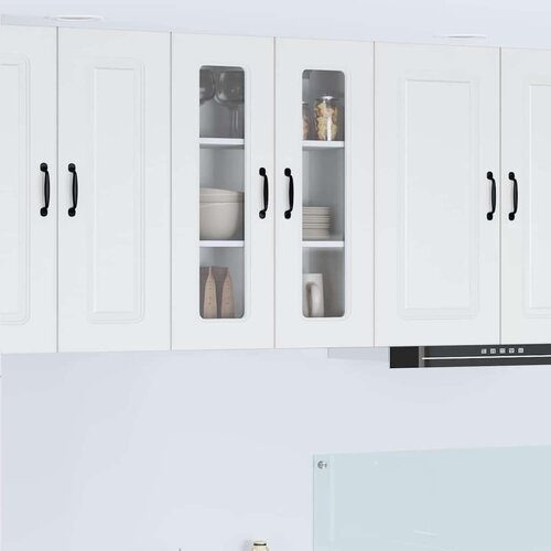 VidaXL Zidni kuhinjski ormarić Visoki sjaj bijela 60 x 31 x 80 cm Slike