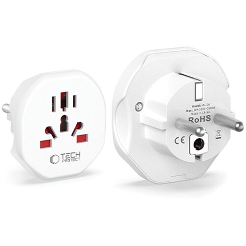 TECH-PROTECT ADAPTER EU ZDA UK 2 VRATA USB HITRI POLNILEC, (5000302864) Slike