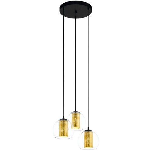 Eglo 79458 - luster na sajli bolsano 3xE27/28W/230V zlatna/crna Cene