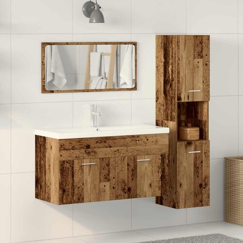  3-dijelni set kupaonskog namje&scaron;taja od starog drveta Smeđa 90 x 38.5 x 46 cm Cijene