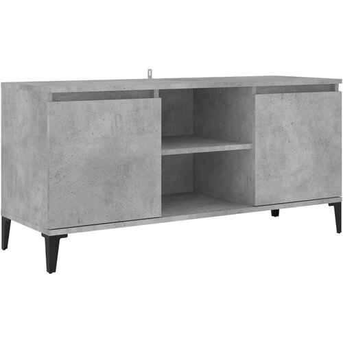 Maison Chic TV omarica - TV stojalo - Televizijska omarica s kovinskimi nogami betonsko siva 103,5x35x50 cm, (21700755) Cene