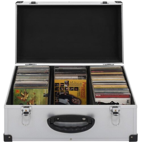  Kutija za 60 CD-ova aluminijska ABS srebrna Cene